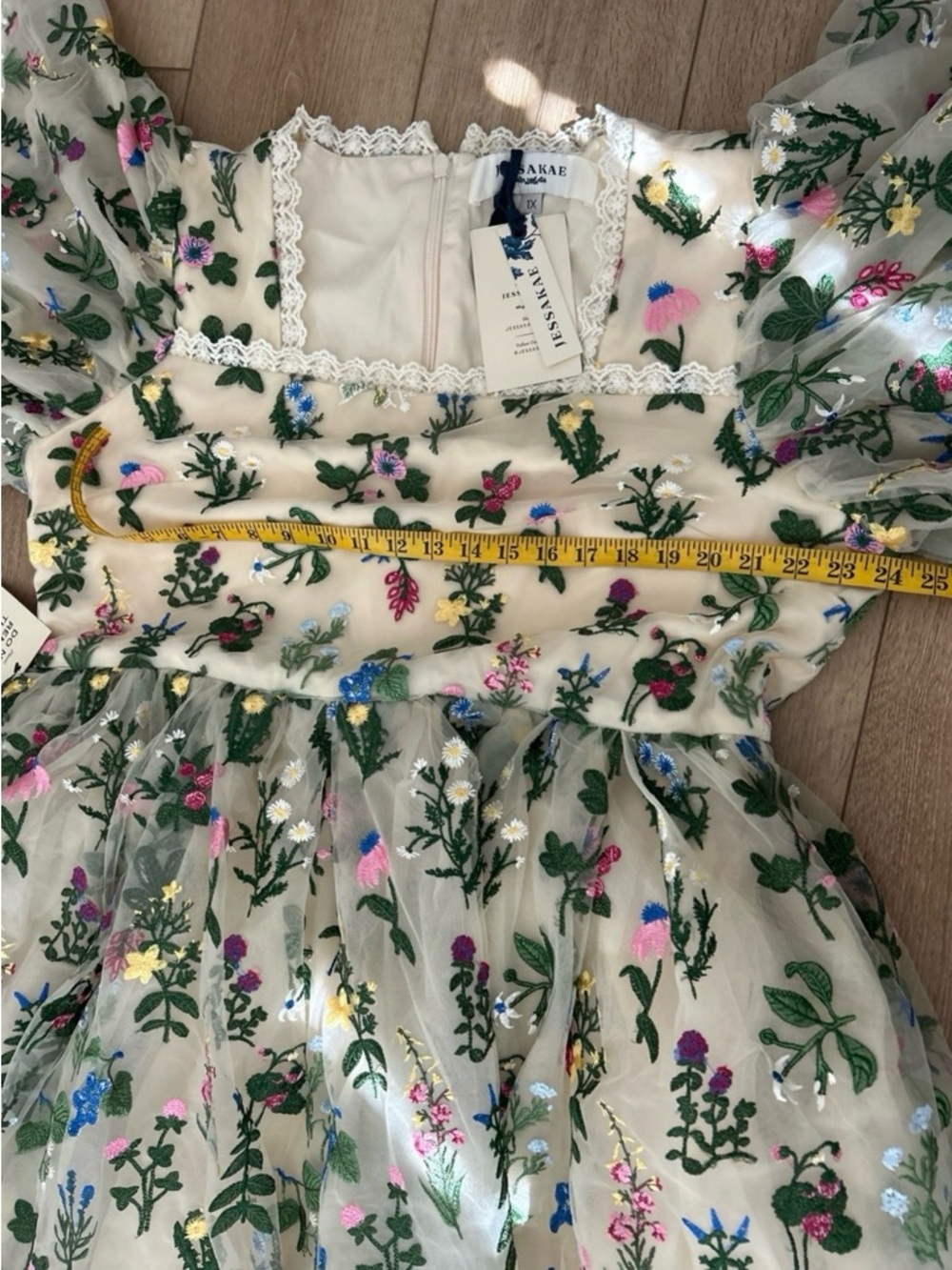 JESSAKAE Floral Dress, New With Tag, Size 1X,
Color Light Beige. - Picture 5 of 12